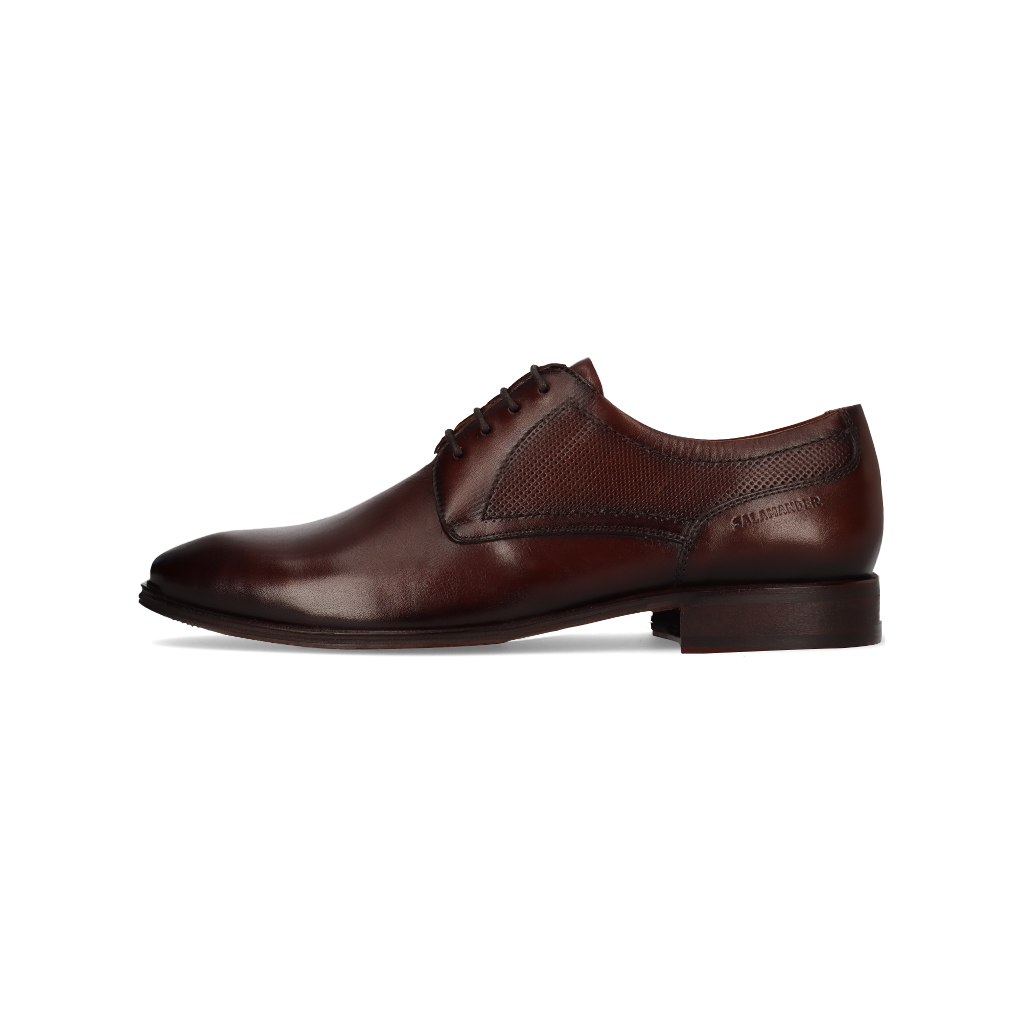 LEATHER LACE-UP SHOES DARK BROWN