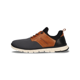 SNEAKER DUNKELGRAU/COGNAC