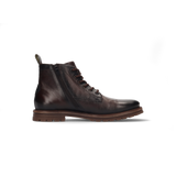 LEDER SCHNÜRSTIEFEL DUNKELBRAUN