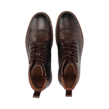 LEDER SCHNÜRSTIEFEL DUNKELBRAUN