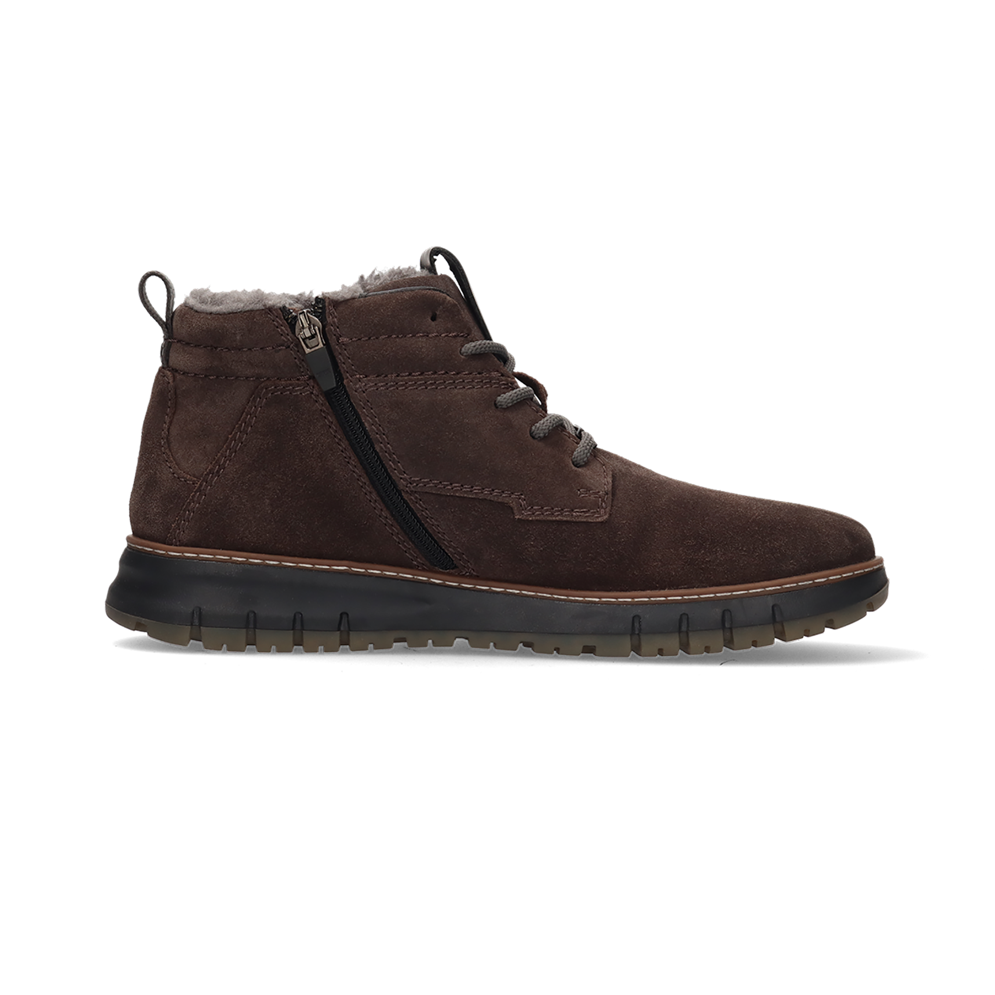 LEDER SCHNÜRSCHUH DUNKELGRAU