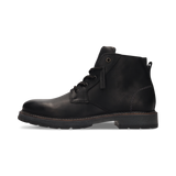 Leder-Schnürstiefel in Schwarz