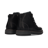 Leder-Schnürstiefel in Schwarz