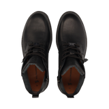 Leder-Schnürstiefel in Schwarz