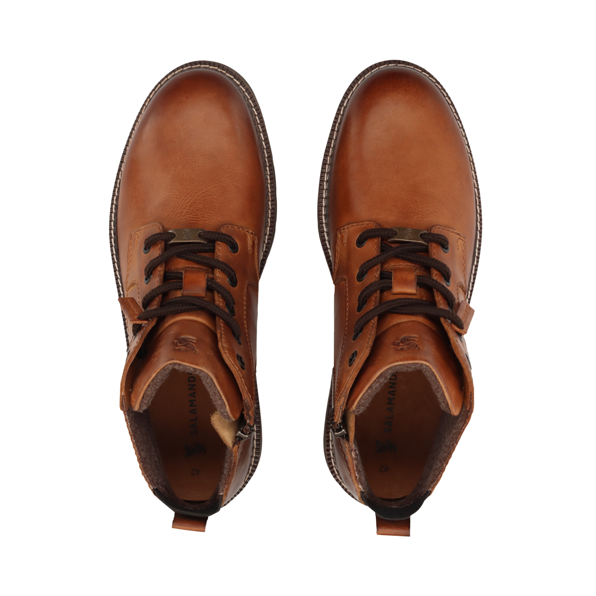 Leather lace-up boots brown