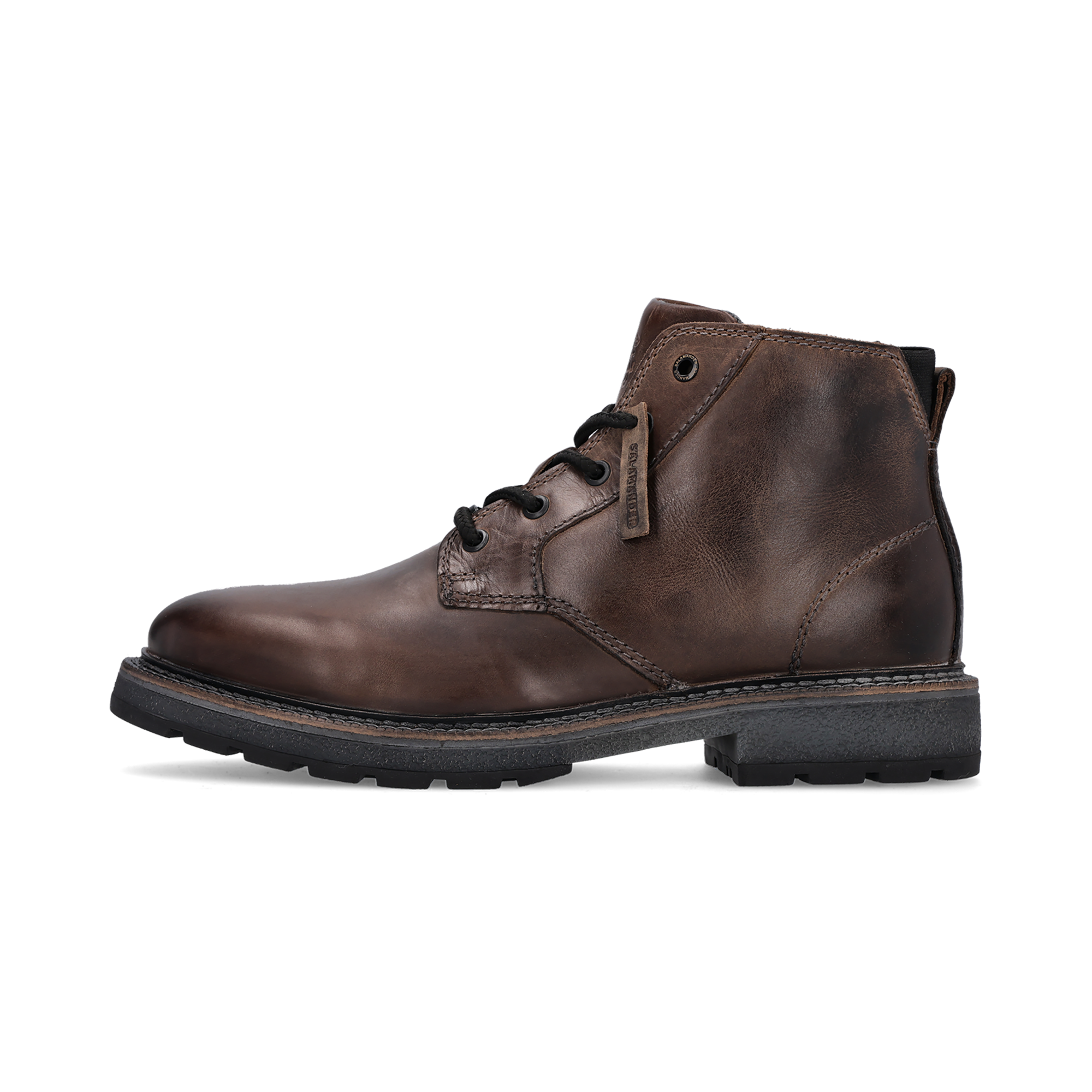 Leder Schnürstiefel dunkelgrau