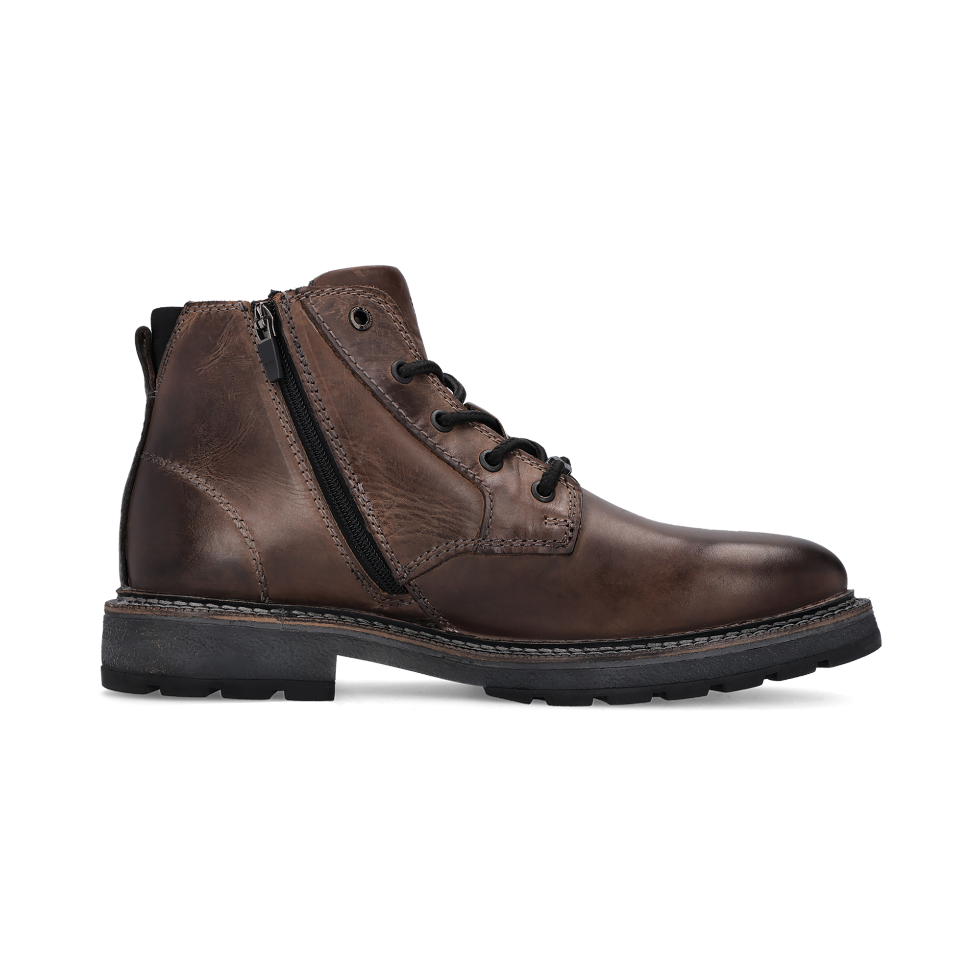 Leder Schnürstiefel dunkelgrau