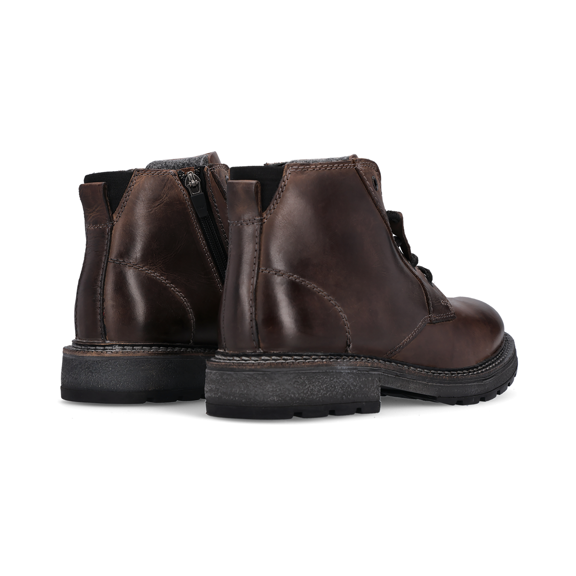 Leder Schnürstiefel dunkelgrau