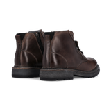Leder Schnürstiefel dunkelgrau