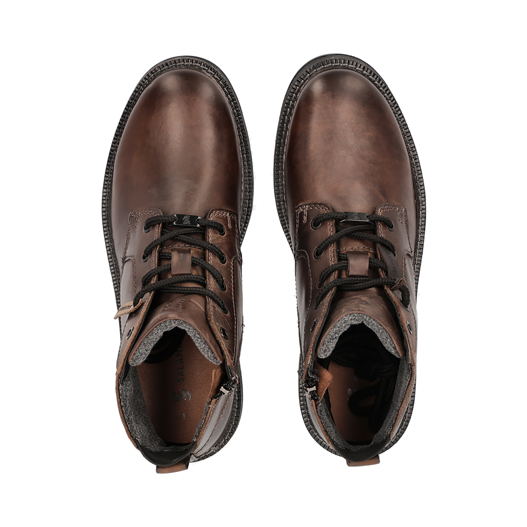 Leder Schnürstiefel dunkelgrau