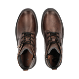 Leder Schnürstiefel dunkelgrau