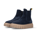 LEDER CHELSEA-STIEFELETTE DUNKELBLAU