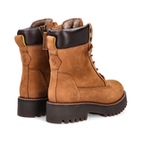 LEDER SCHNÜRSTIEFELETTE COGNAC/DUNKELBRAUN