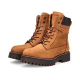 LEDER SCHNÜRSTIEFELETTE COGNAC/DUNKELBRAUN