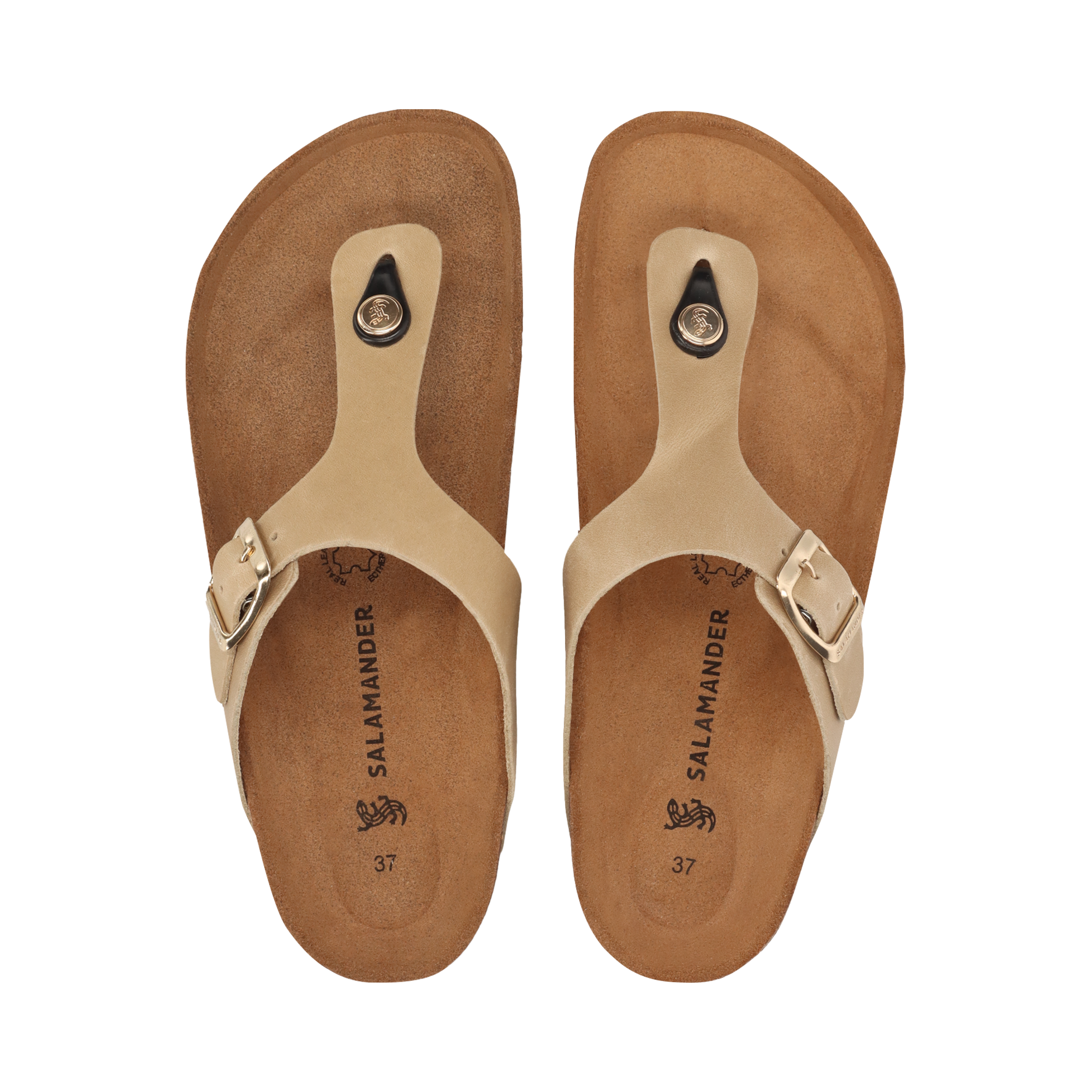 Leder Zehentrenner beige