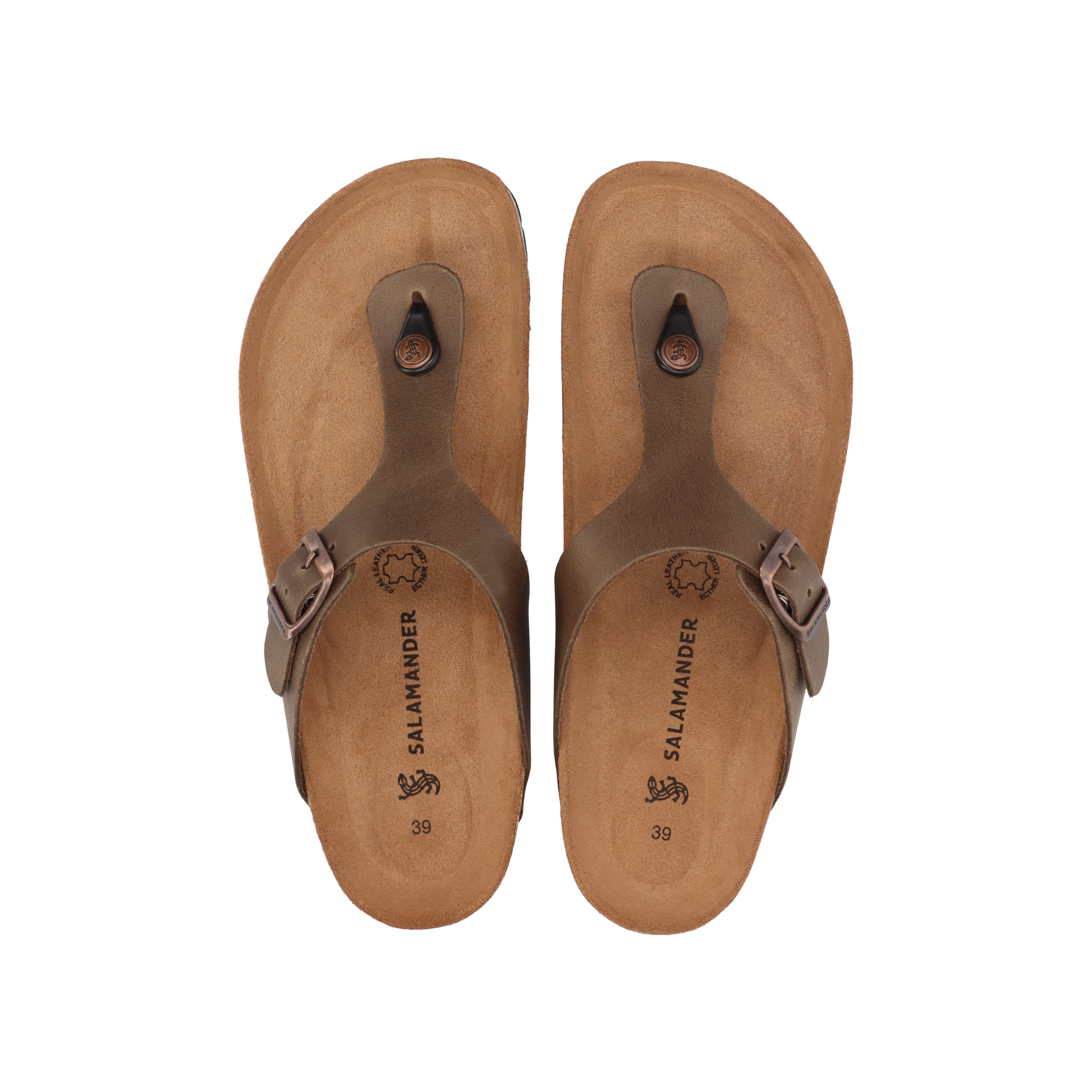 Leder Zehentrenner mittelbraun