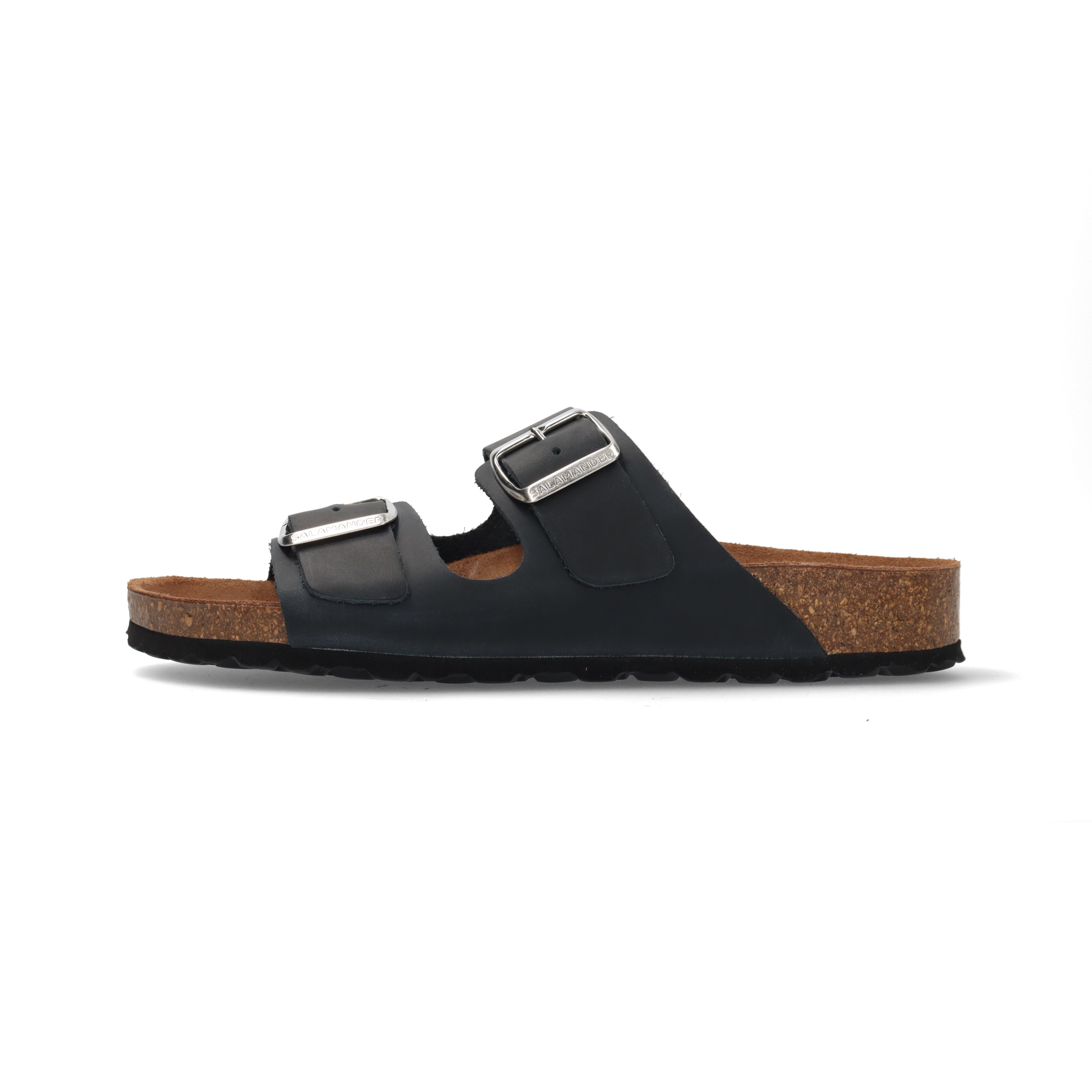 Leather mules dark blue