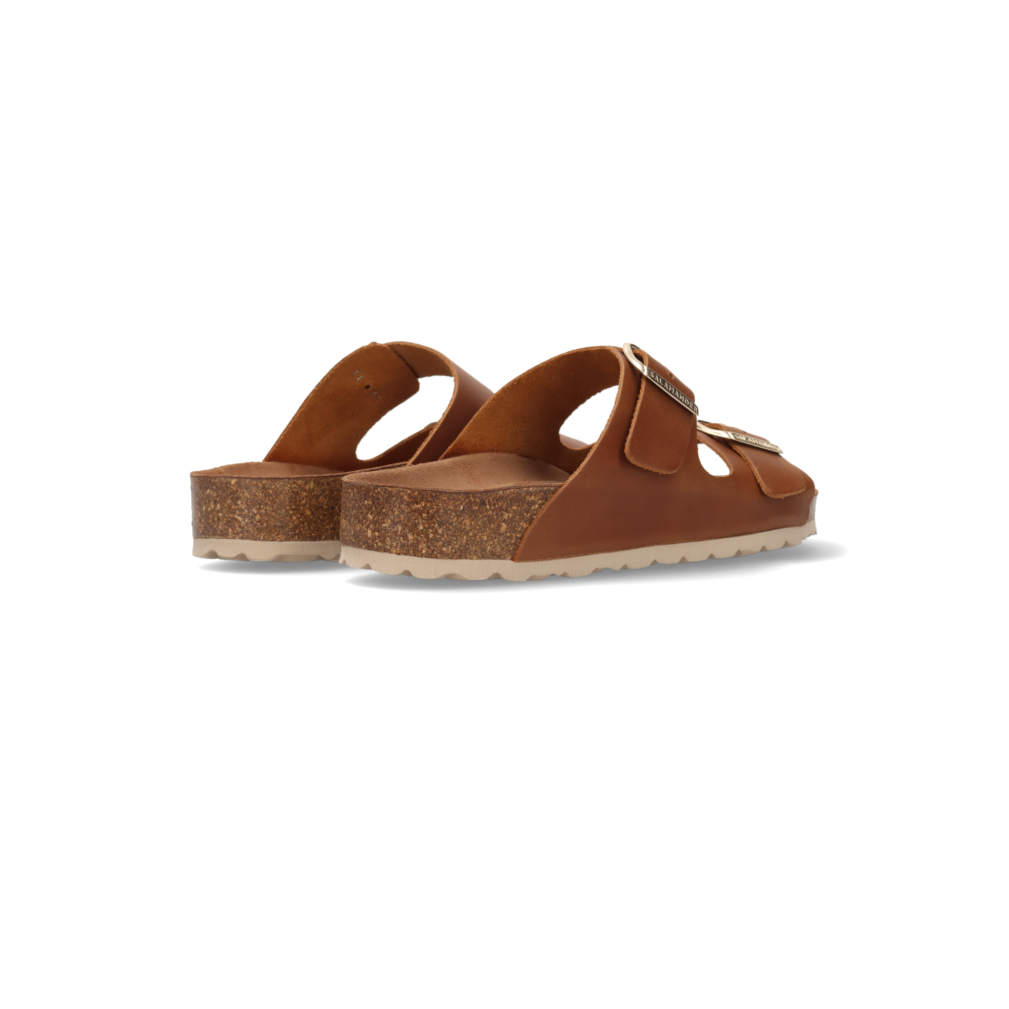 Leder Pantoletten cognac