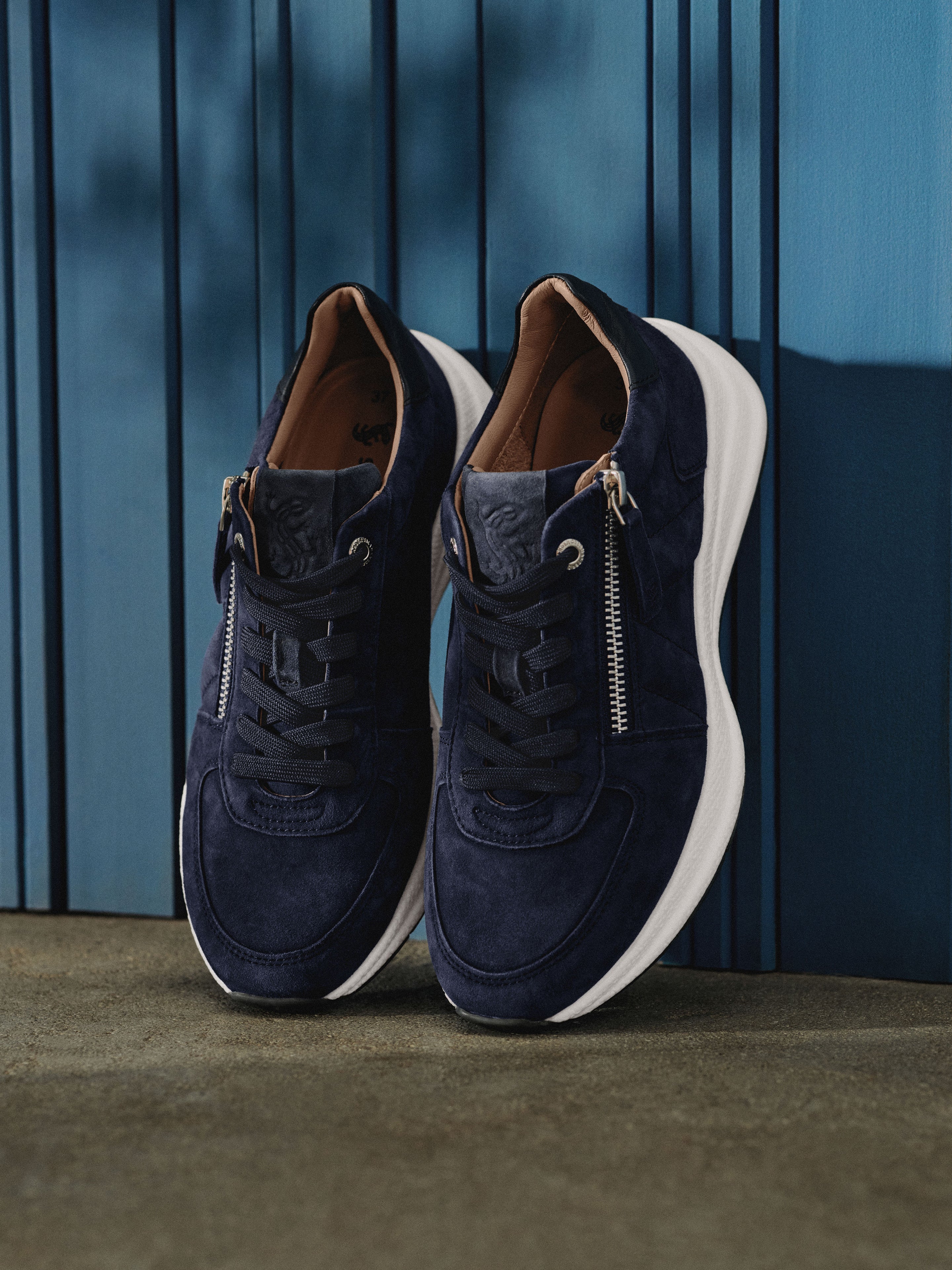 Leder Sneaker blau