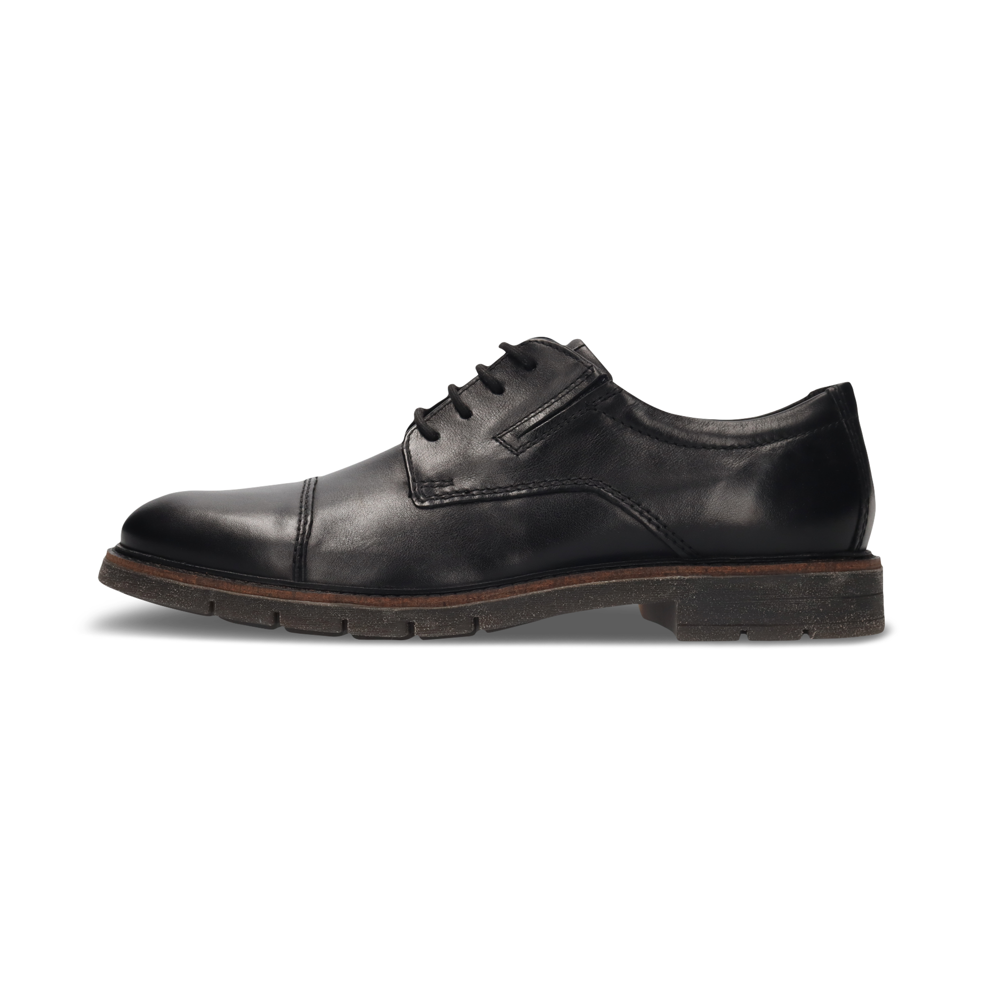 LEATHER LACE-UP SHOES BLACK