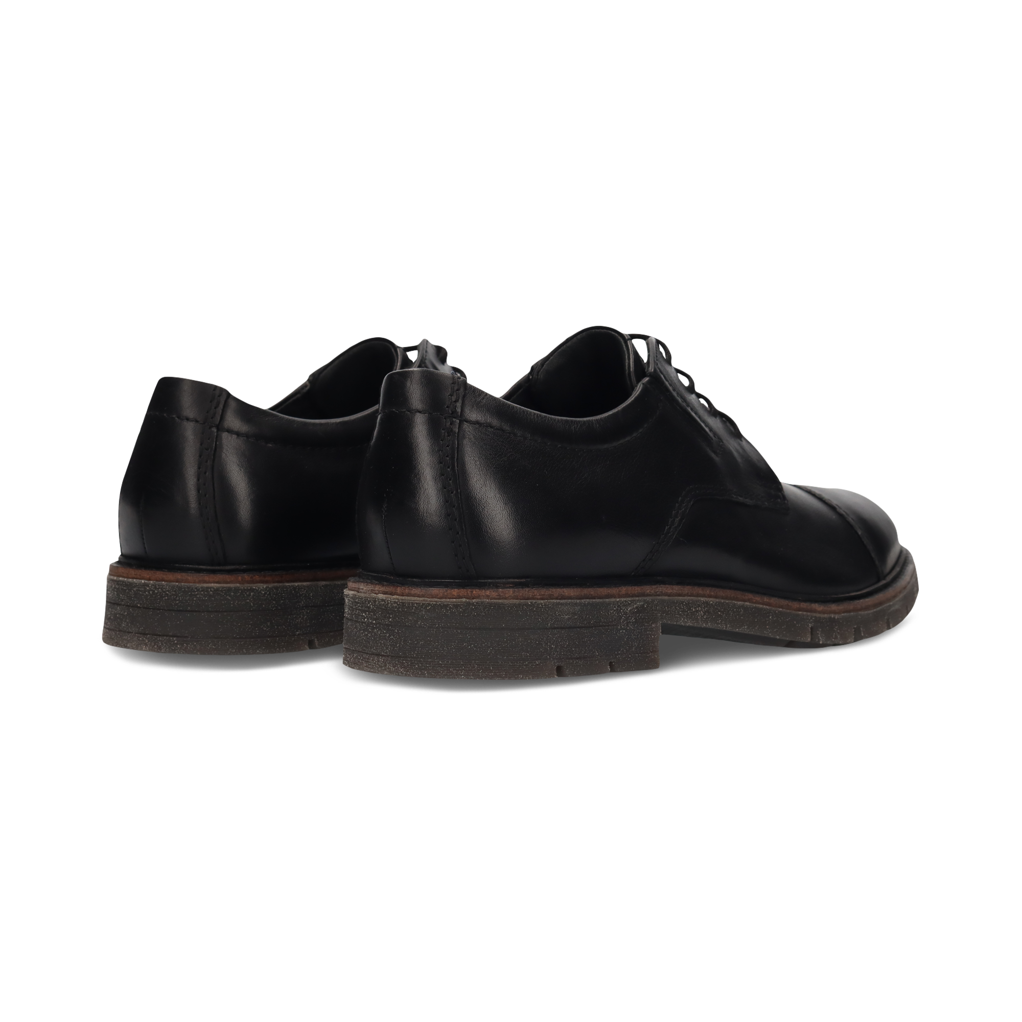 LEATHER LACE-UP SHOES BLACK
