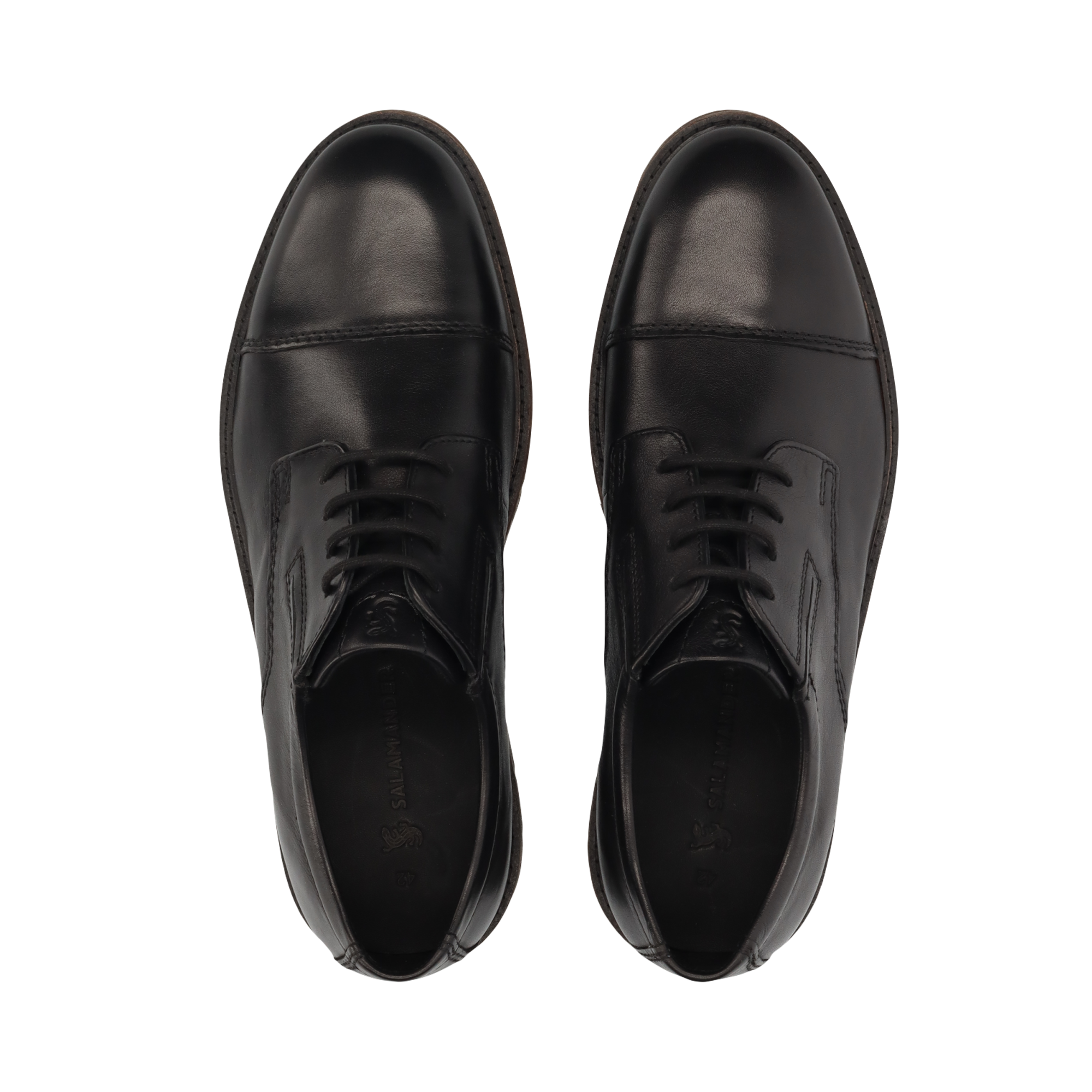 LEATHER LACE-UP SHOES BLACK