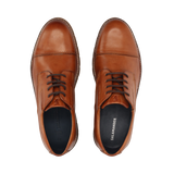 LEATHER LACE-UP SHOES COGNAC