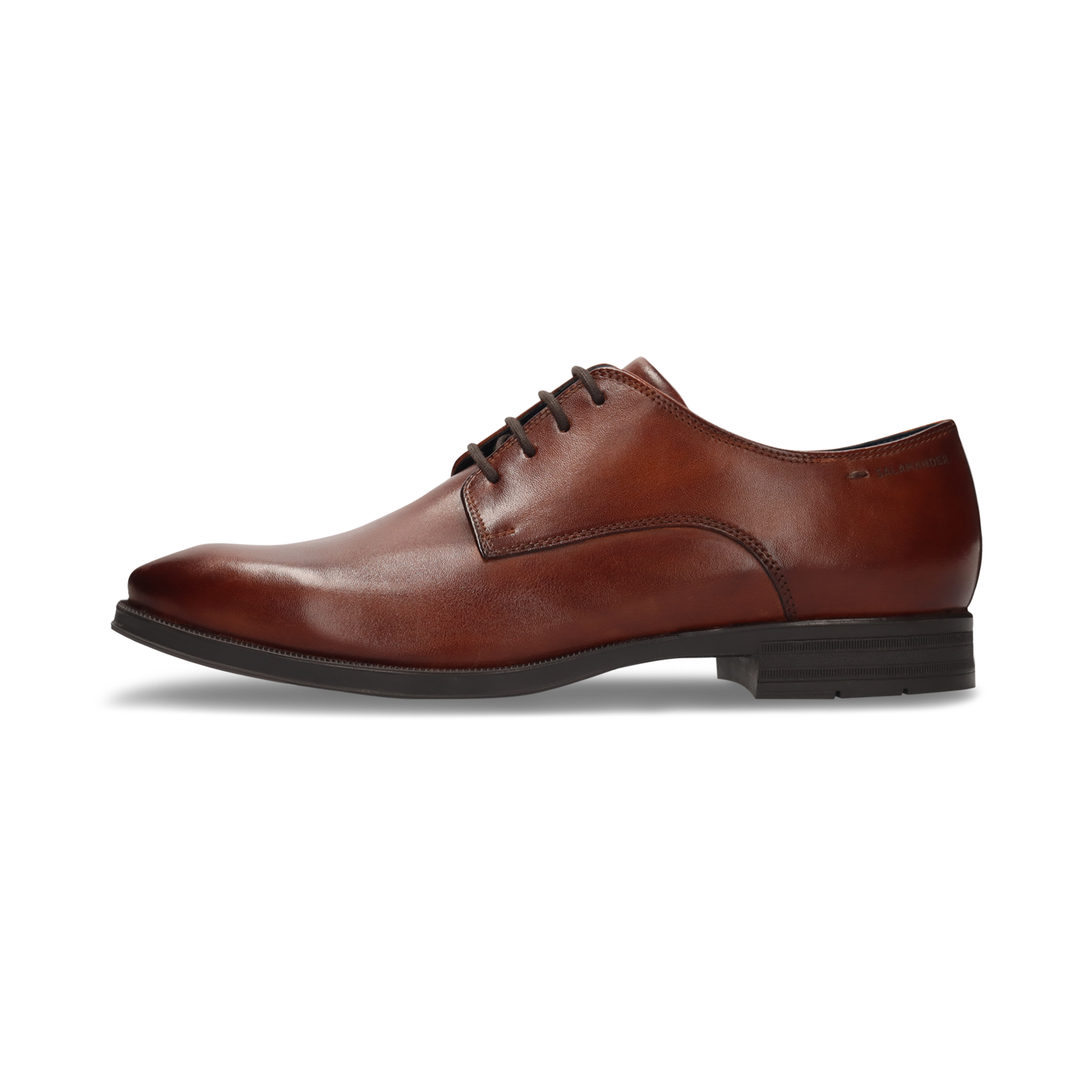 LEATHER LACE-UP SHOES COGNAC