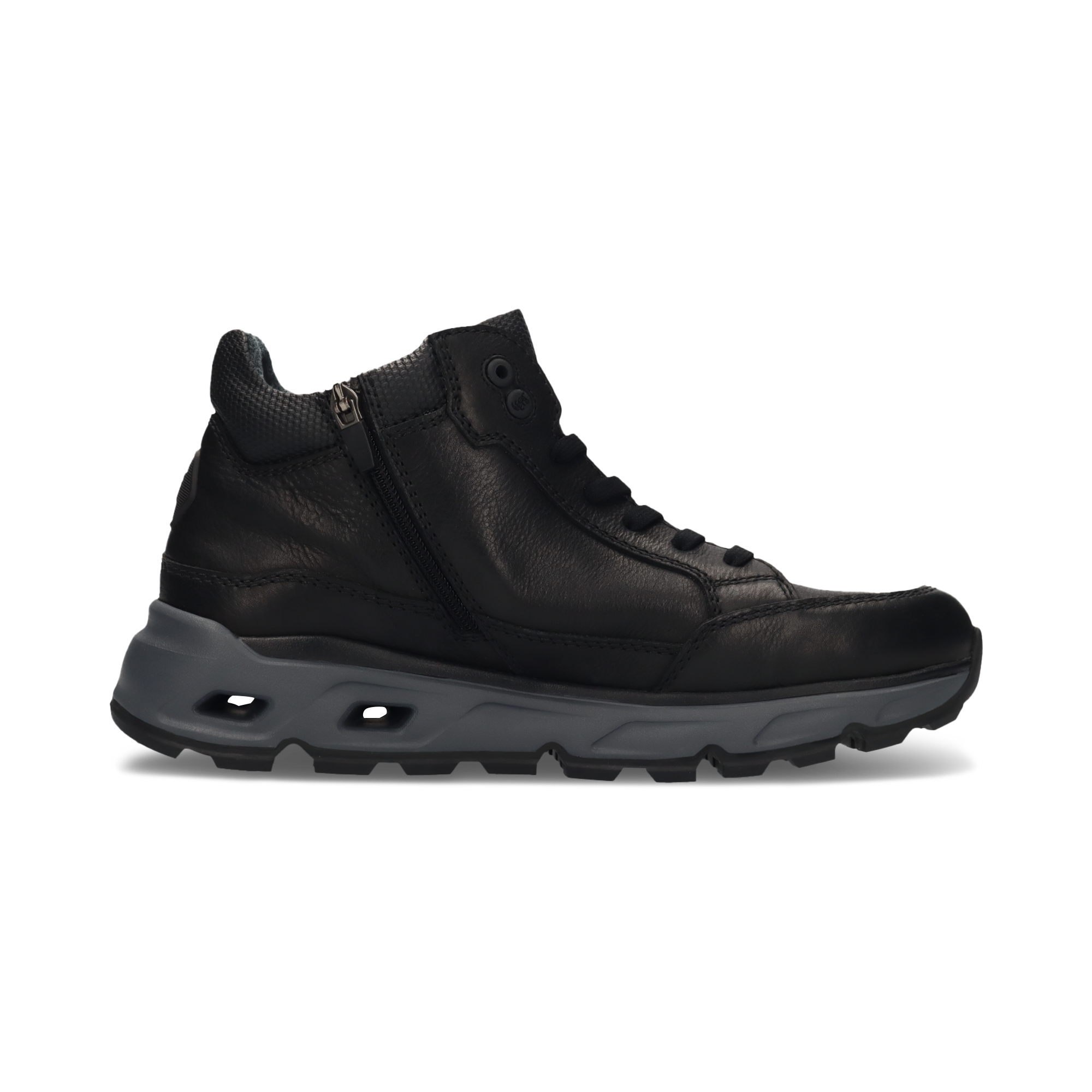 LEATHER LACE-UP BOOTS BLACK