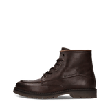 Dunkelbraune Schnürstiefel aus Leder mit Zwei-Farben-Effekt