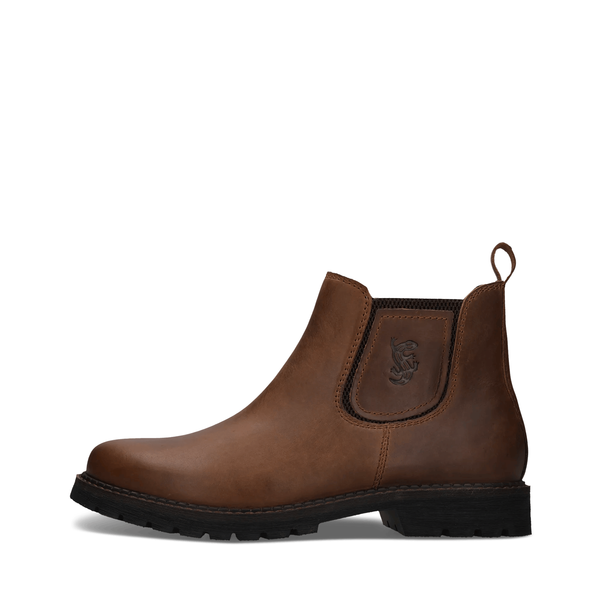 Cognacbraune Chelsea Boot aus Leder mit Zwei-Farben-Effekt