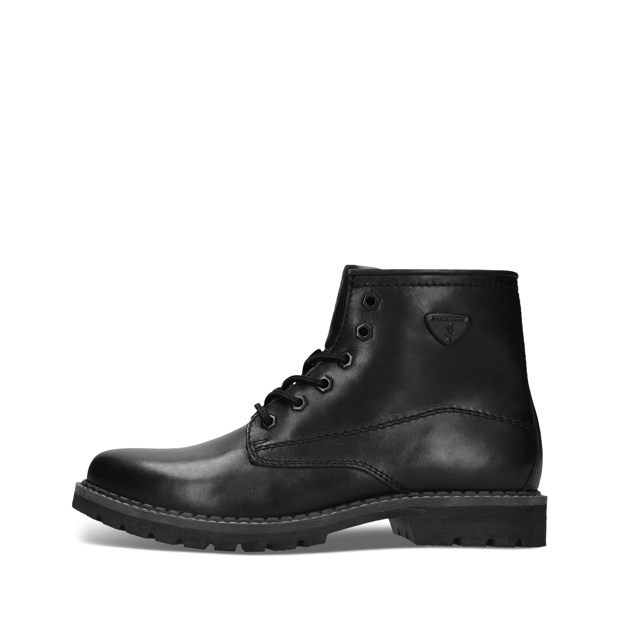Schwarze Schnürstiefel aus Leder