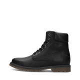Schwarze Herren-Schnürstiefel aus Leder mit Lammfellfutter