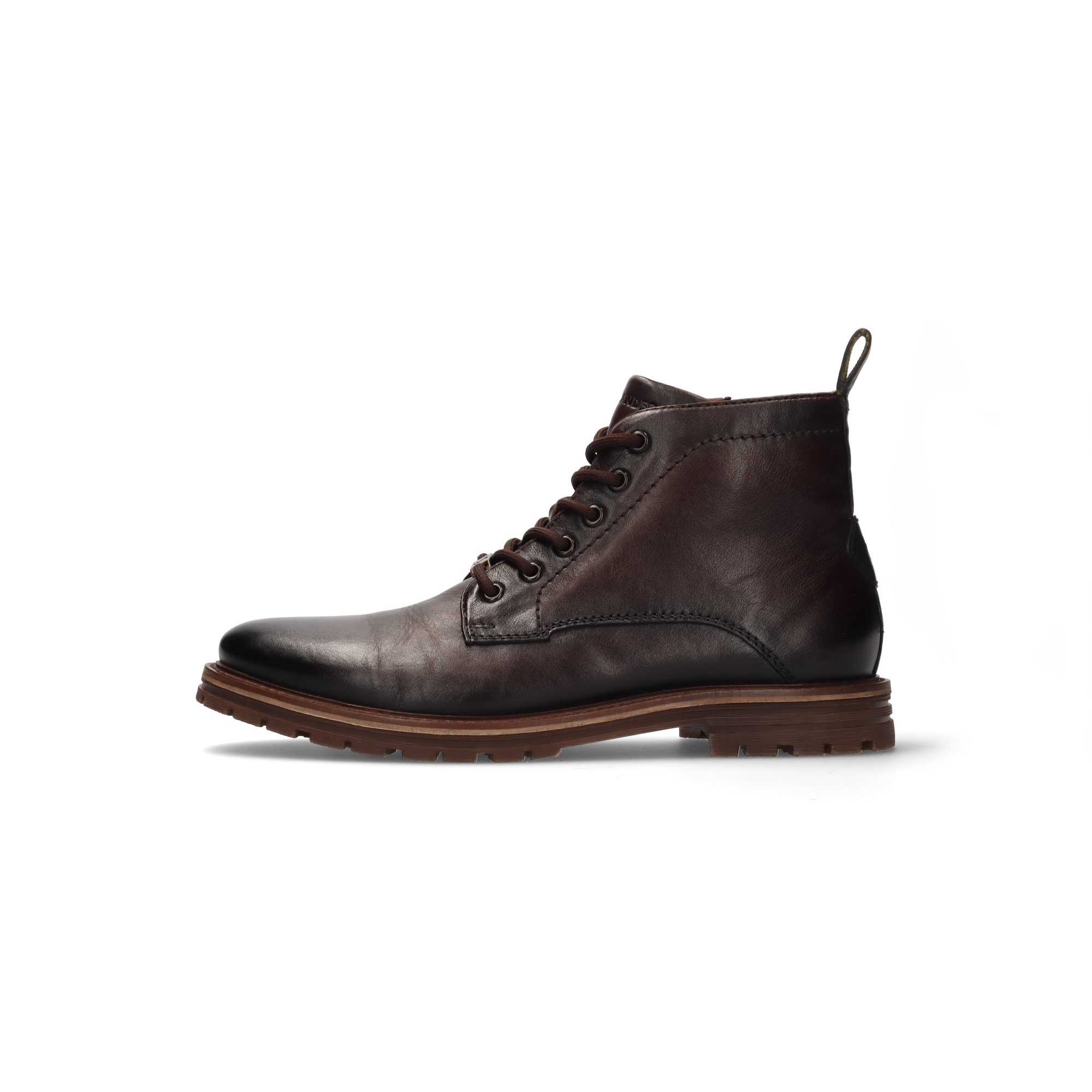 LEDER SCHNÜRSTIEFEL DUNKELBRAUN