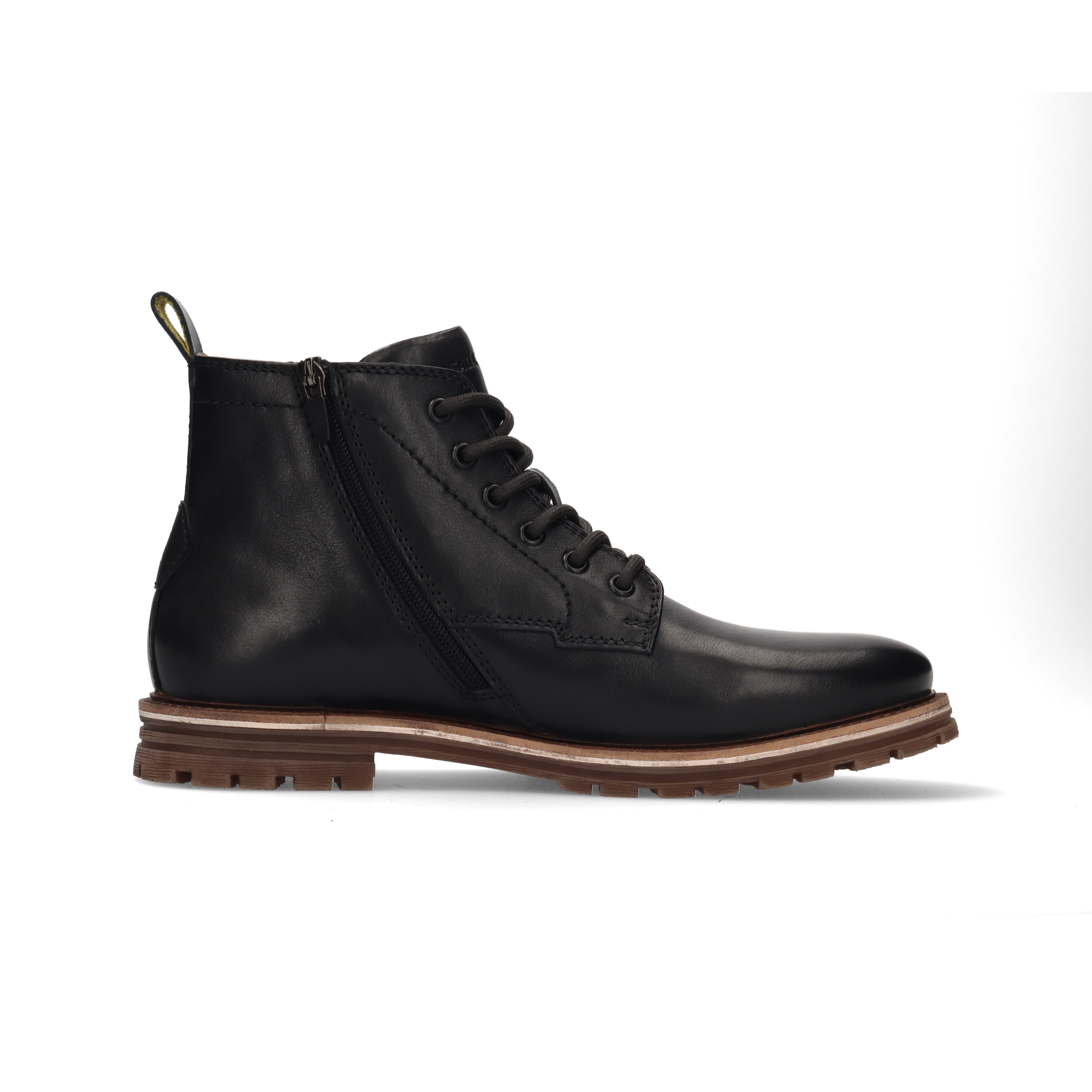 LEDER SCHNÜRSTIEFEL SCHWARZ