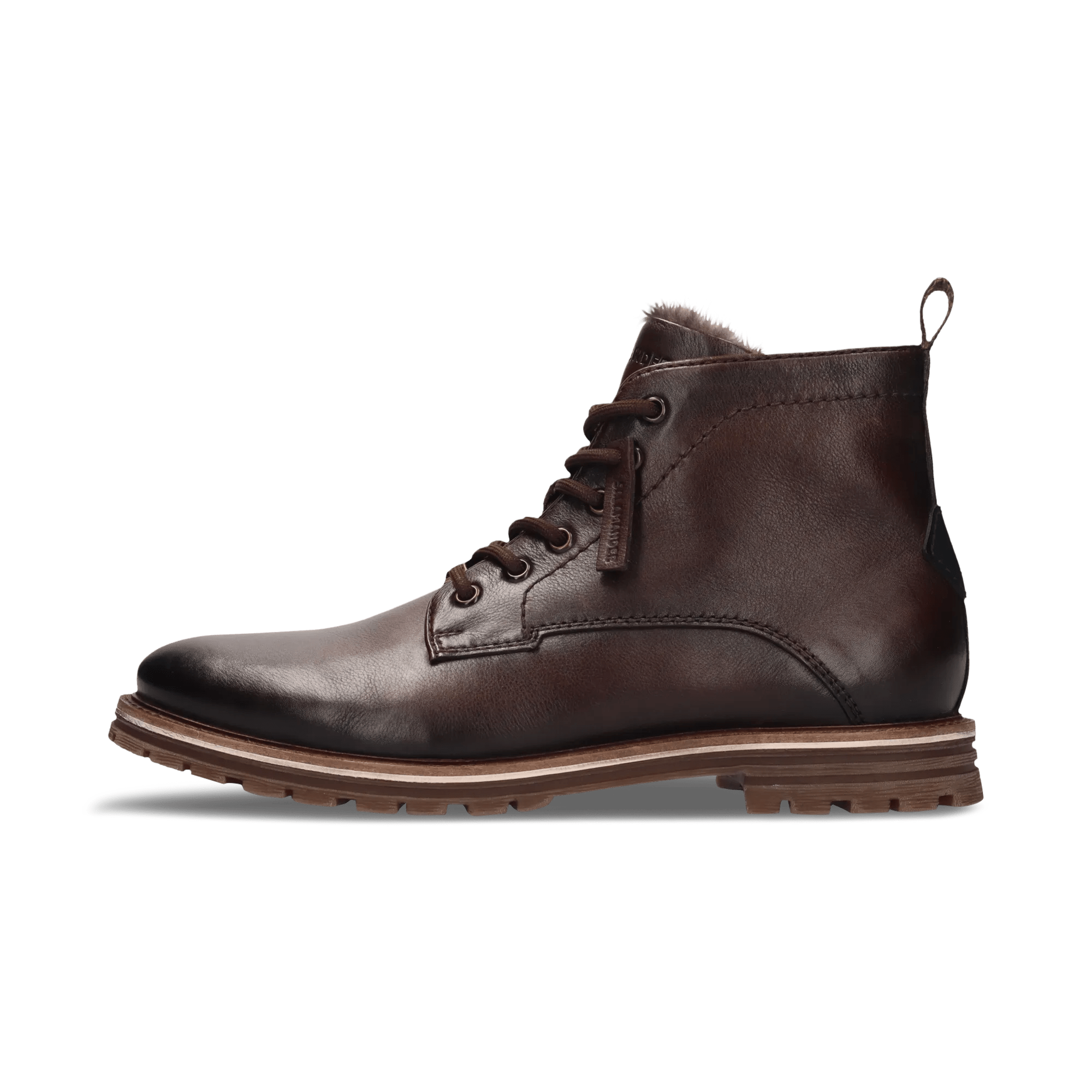 Leder Schnürstiefel Dunkelbraun