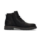 Leder-Schnürstiefel in Schwarz