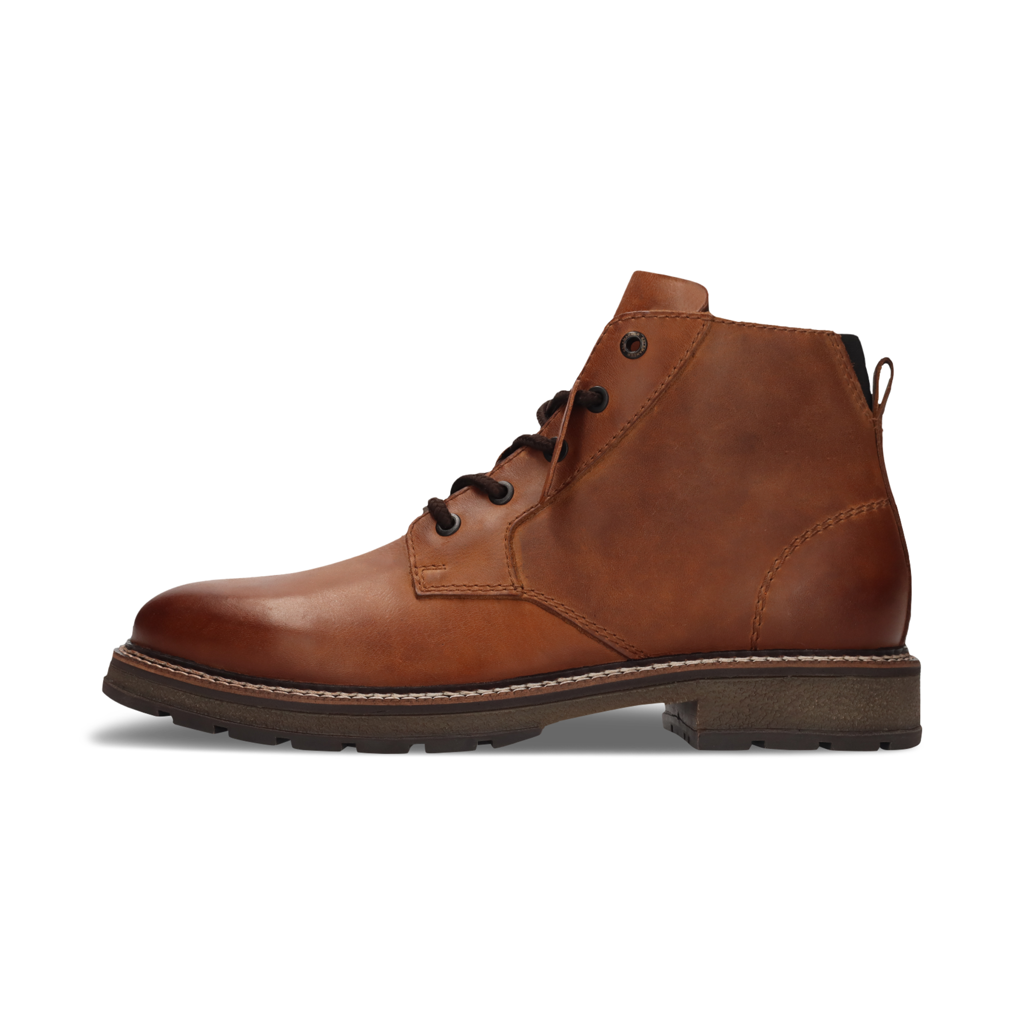 Leder-Schnürstiefel in Braun