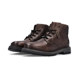 Leder Schnürstiefel dunkelgrau