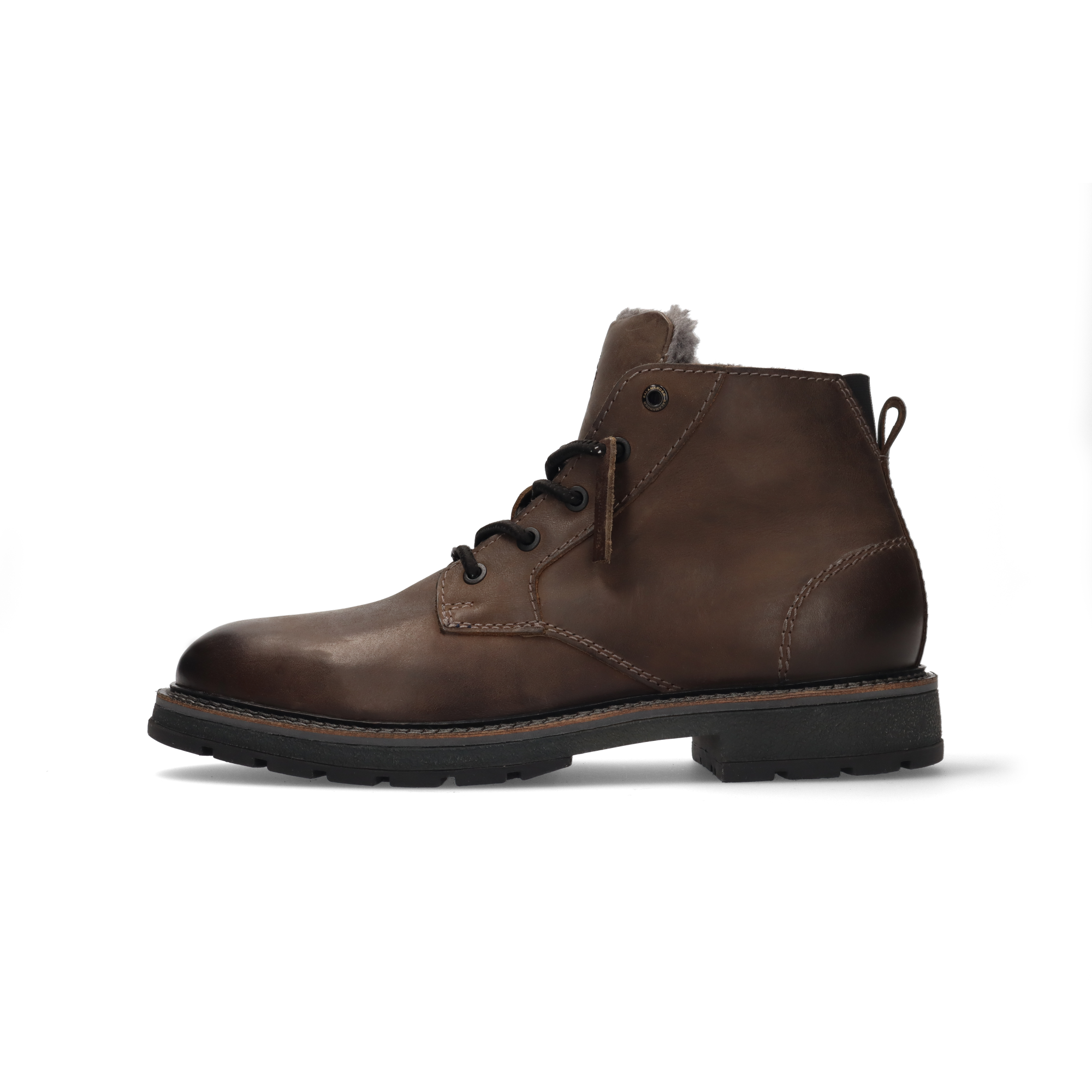 Nubukleder-Schnürstiefel in Grau