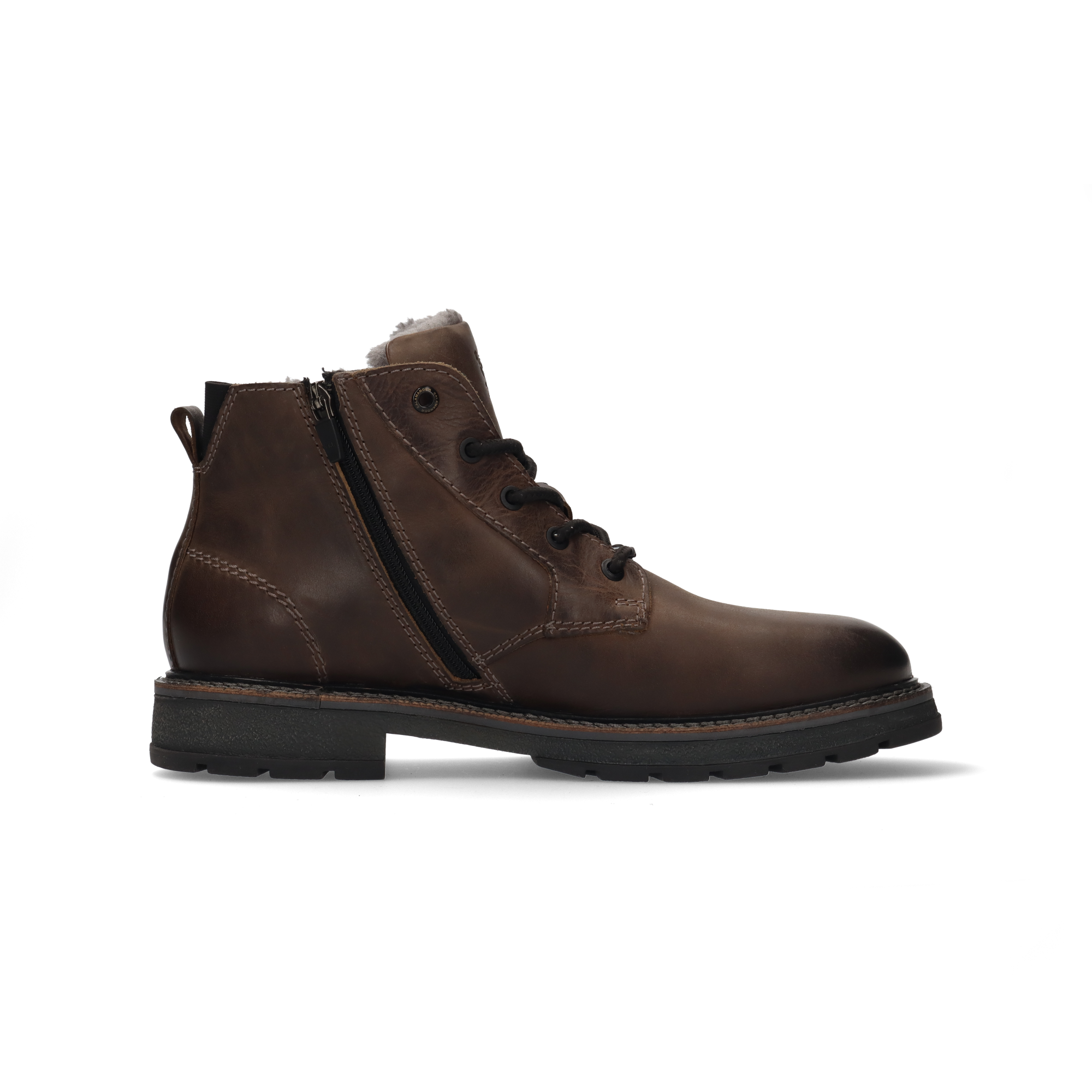 Nubukleder-Schnürstiefel in Grau