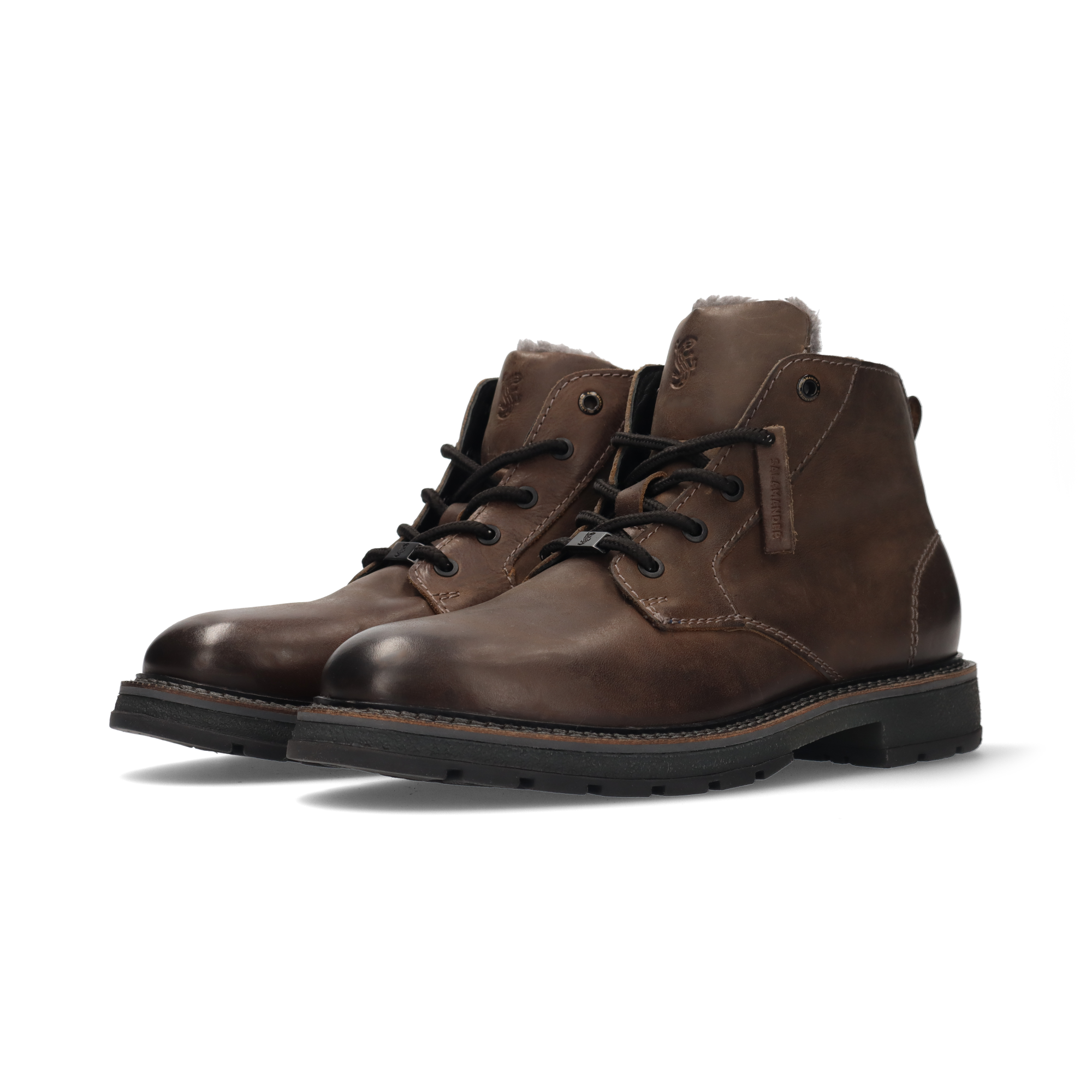 Nubukleder-Schnürstiefel in Grau