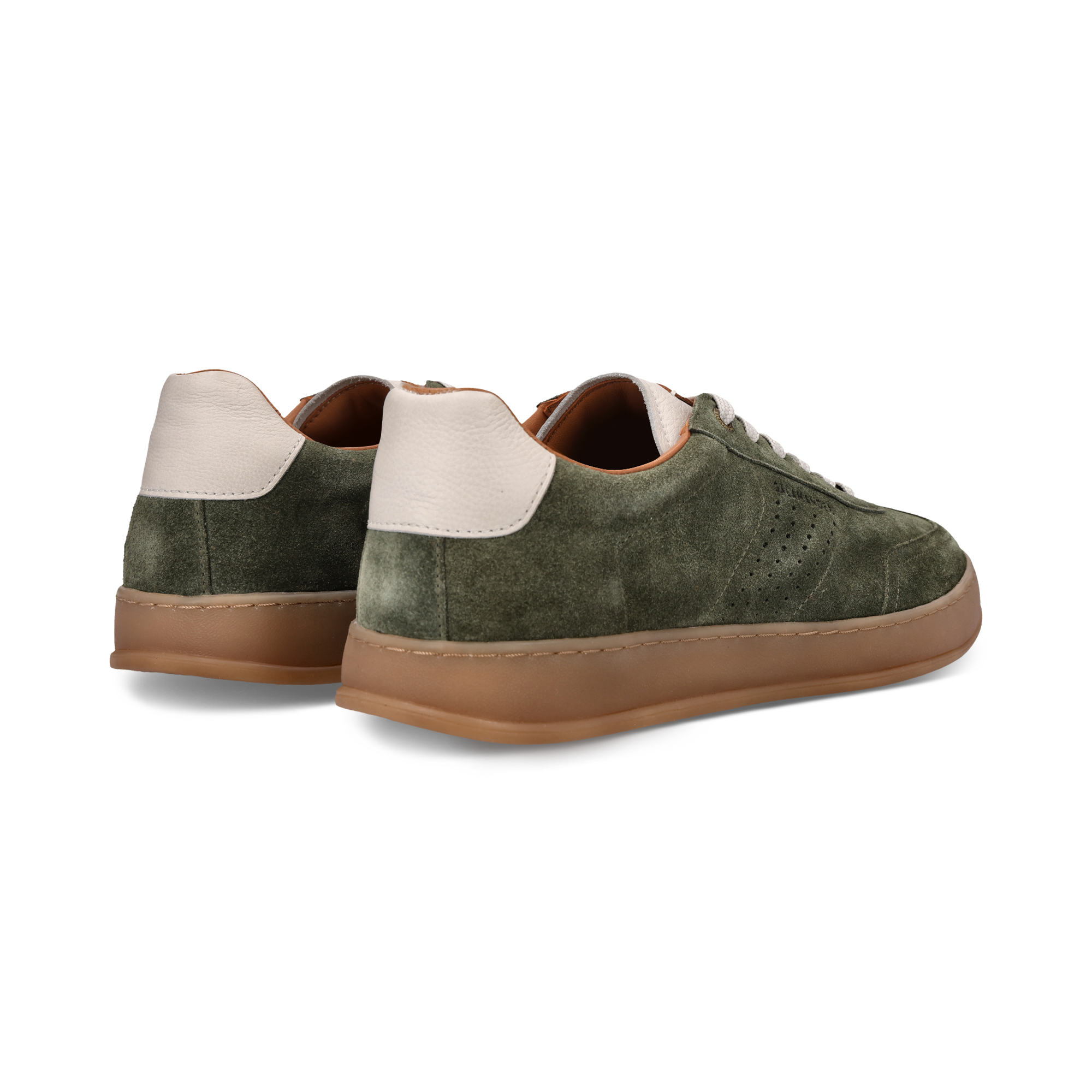 Leder Sneaker Dunkelgrün