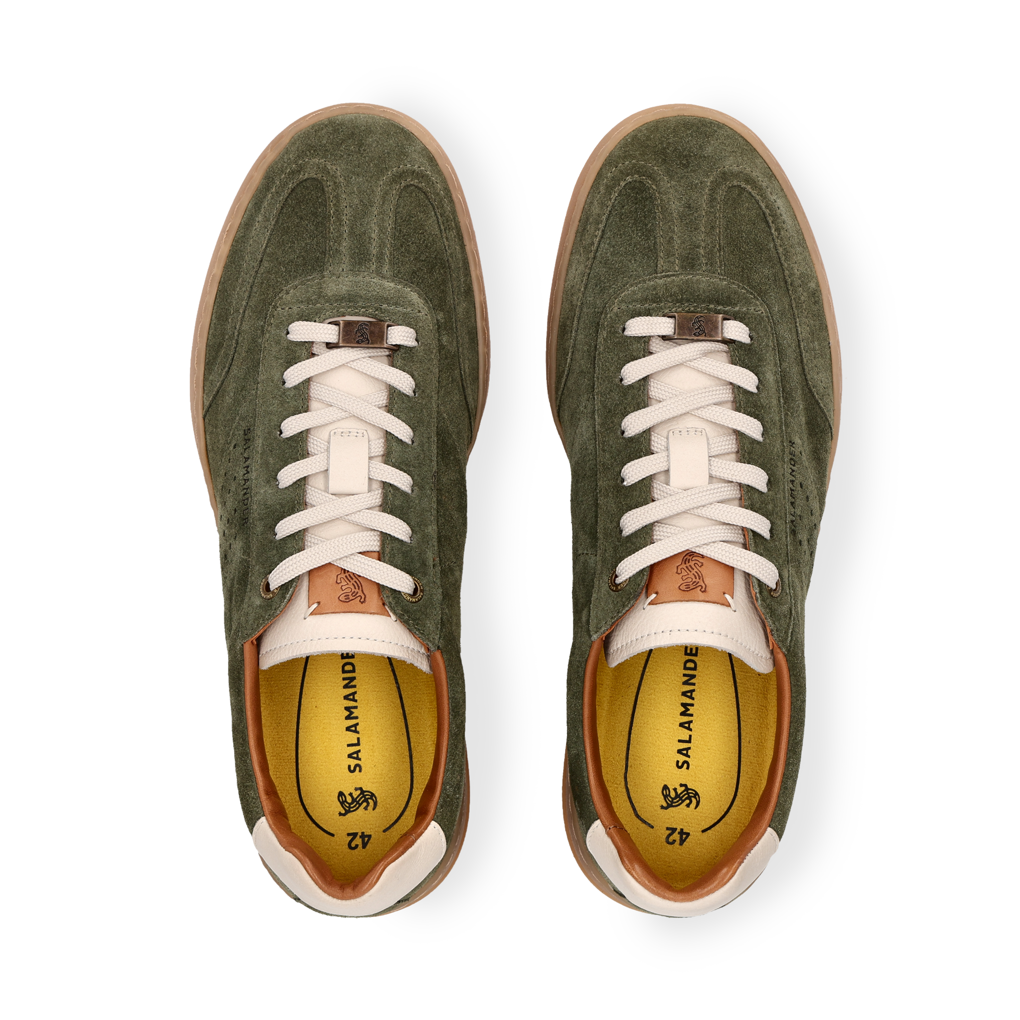 Leder Sneaker Dunkelgrün