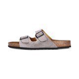 Leder Pantoletten Hellgrau