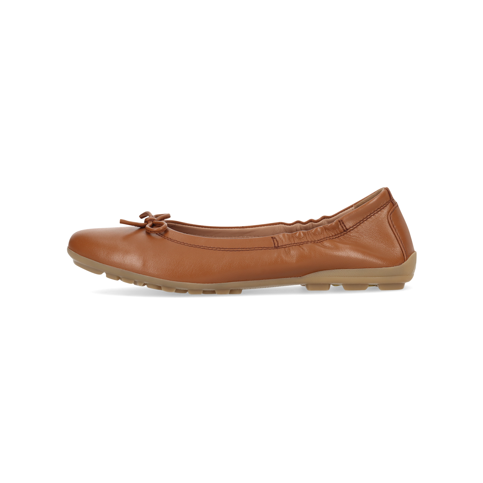 Leder Ballerina cognac