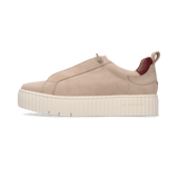 Leder Sneaker Sand/Rot