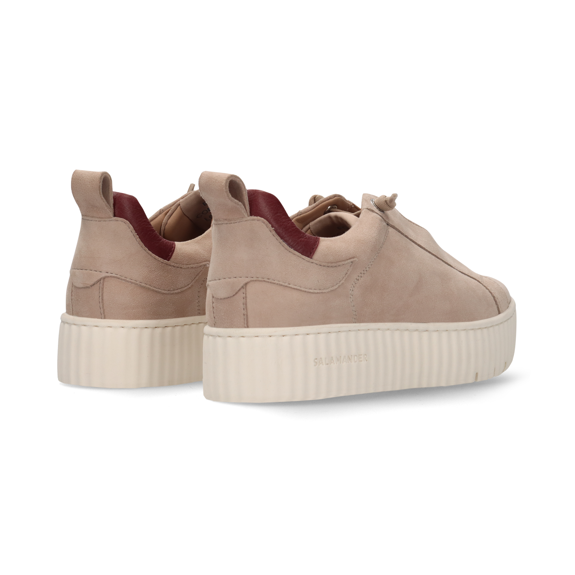 Leather Sneakers Sand/Red