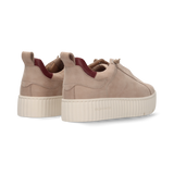 Leder Sneaker Sand/Rot