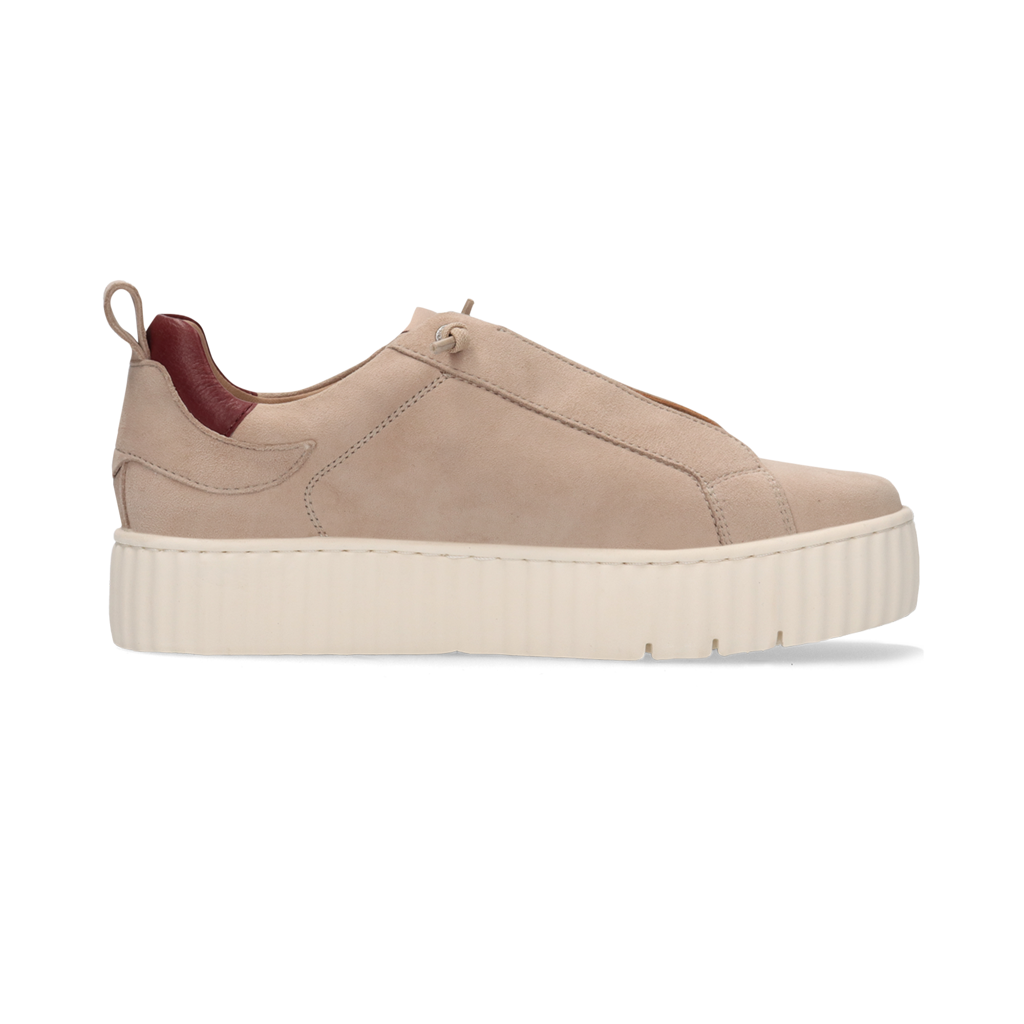Leather Sneakers Sand/Red